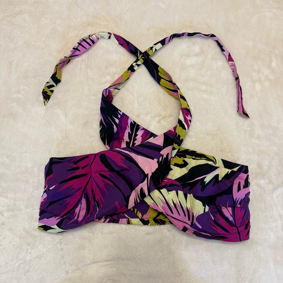 Future Collective Tops - Future Collective Alani Noelle Leaf Print Halter Top Large / L